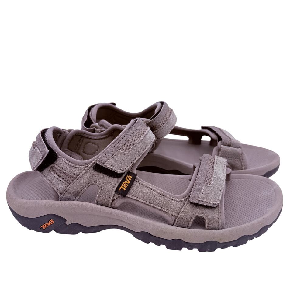Teva Men's Hudson Grey Leather Sandals Size 9